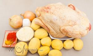 Bakt kylling med poteter